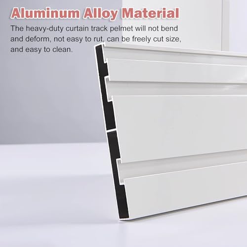 Wall Mount Aluminum Alloy Curtain Pelmet Box for Windows – 14ft Cornice Board Panel for Bedroom, Living Room, and Apartment – No Track Required