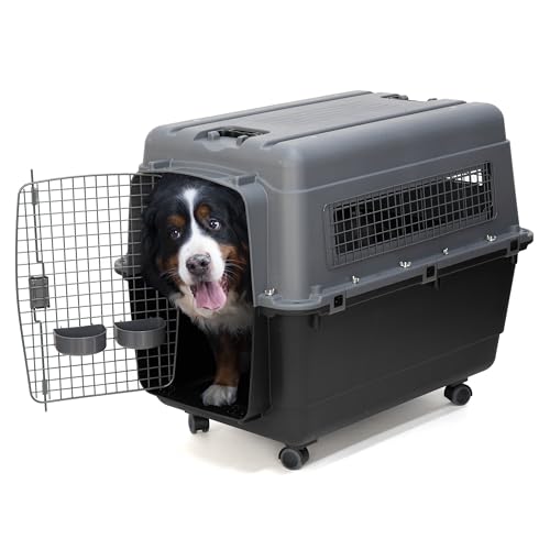 SportPet Designs Plastic Airline Approved Kennels Wire Door Travel Dog Crate, X-Large - Image 3