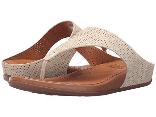 FitFlop Women's Banda Perf Nubuck Thong Sandal Sandal, urban white, 7 M US