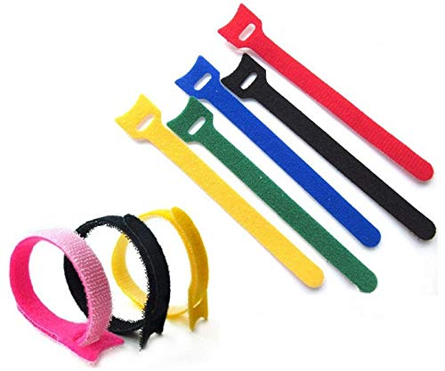 Pack van 10 haak & lus kabel koord draad bevestigingsmiddelen clip netjes rits banden - door Lifeswonderful (groen)