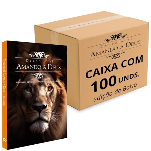Devocional Amando a Deus Leão | Edição Bolso | Caixa 100 Unidades | Devocional Semanal com Mensagens Bíblicas para o Ano Todo | Para Igrejas, Evangelização, Atacado e Lembrancinha Cristã