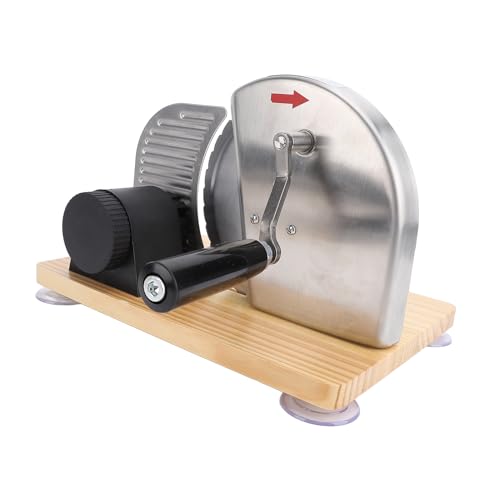 FILFEEL Affettatrice per Pane a Spessore Regolabile con Manovella, Affetta Facilmente Pane Duro, Pane Morbido, Salumi, Frutta e Verdura, Design Robusto per Dolci Domestici o Uso