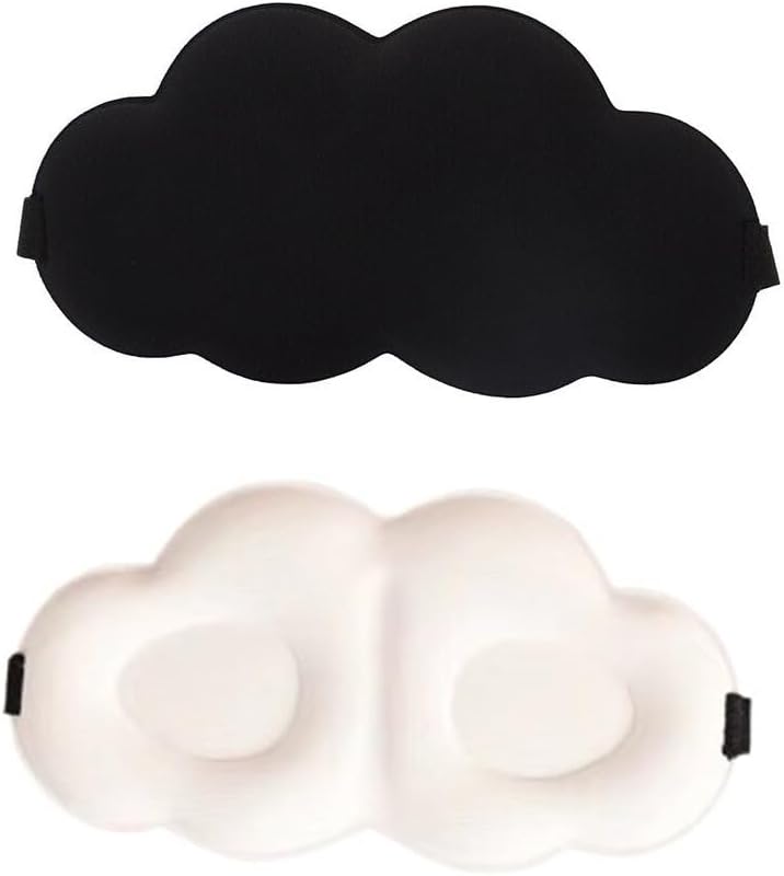 Paquete de 2 antifaz para dormir con copa contorneada 3D, antifaz para dormir en forma de nube, suave, completo, bloqueo de luz, antifaz para dormir para dormir boca arriba y de lado, viajes, avión, tren, siesta
