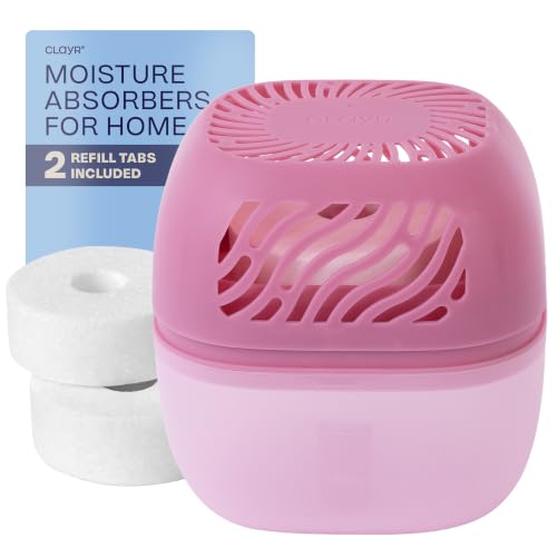 Clayr Airsip 1000ml Refillable Dehumidifier with 2x 450g Refill Tabs - Pink