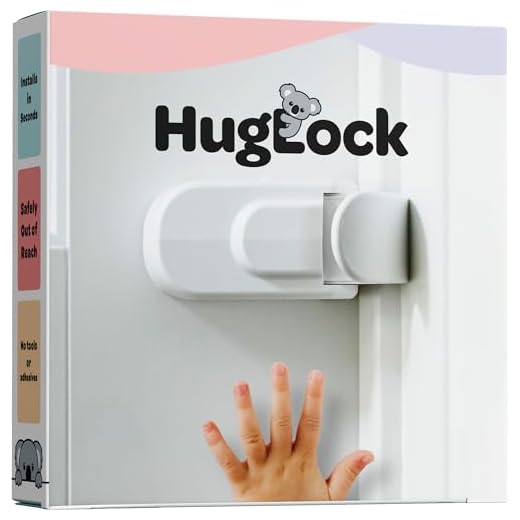 Huglock - The Snap-On Door Lock Kids Can't Reach or Defeat - No Tools or Adhesives Required - Works With Door Knob, Lever or Handle - Childproof Safety Locks are Toddler, Baby and Child Proof (1 Pack)