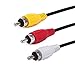 USB to 3RCA Cable, Haokiang 5 Feet/1.5m USB 2.0 Female to 3 RCA Male Jack Splitter Audio Video AV Composite Adapter Cord Cable (USB F/3RCA M)