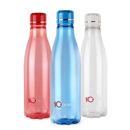 CELLO Ozone Premium Edition Plastic Fridge Water Bottle, Set of 3, 1000ml, Multicolor | Airtight Lid | Leak Proof & BPA Free | Ideal for Office, Sports, School, Travelling, Gym, Yoga