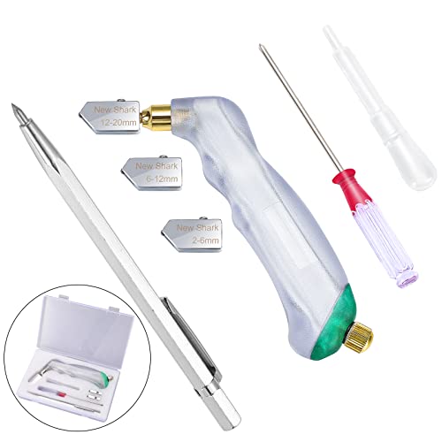 Newshark Glass Cutter Pistol Grip (2Mm-20Mm), Ergonomic Grip Tungsten Carbide Glass Cutting Tools With Oil Reservoir, Perfect For Glass Cutting/Tiles/Mirror/Mosaic/Window #TOP8