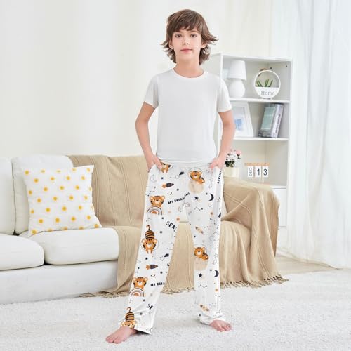 Boys' Pants Tiger Space Star Moon Long Bottoms Jogger Pants Elastic Waist Trousers with Pockets S-XL3