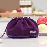 SMBAOFUL Fiambrera Impermeable con cordón, Aislamiento de Franela, Caja de Aislamiento, Almuerzo, Comida, Picnic, Almacenamiento, Bolsa de Almuerzo Impermeable, Bolsas de Almuerzo (Color: 1)