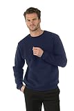 Bruntwood Redondo Clásico Cuello con Sudadera - Classic Crew Neck Sweatshirt - Hombre y Mujer - 280GSM - Algodón/Poliéster (Azul Marino, M)