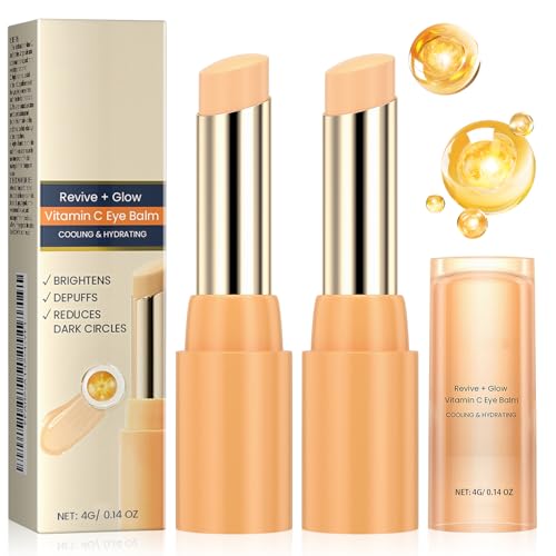 2 PCS Crema Contorno de Ojos Antiarrugas, Contorno De Ojos Stick Con Vitamina C, Eye Cream para Ojeras Oscuras y Bolsas, Reducción De Líneas Finas, Crema Antiarrugas Mujer y Hombre (8g)