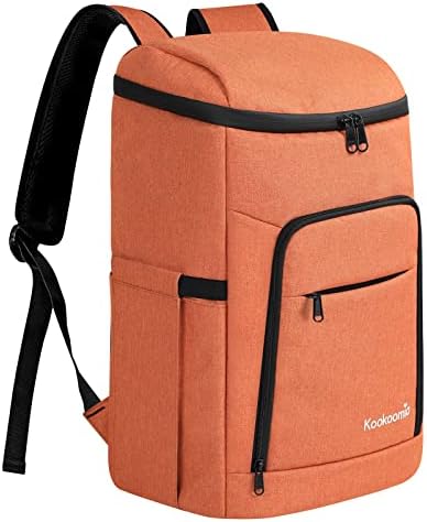 kookoomia Backpack Coolers Insulated Leak Proof, Large 40 Cans Waterproof Cooler Backpack, Lightweight Lunch Back Pack for Men Women, Ice Chest Backpack for Beach Travel Camping Picnic (Orange)