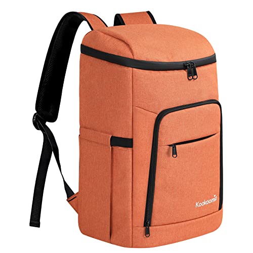 Kookoomia Backpack Coolers Insulated Leak Proof, Large 40 Cans Waterproof Cooler Backpack, Lightweight Lunch Back Pack For Men Women, Ice Chest Backpack For Beach Travel Camping Picnic (Orange) #TOP21