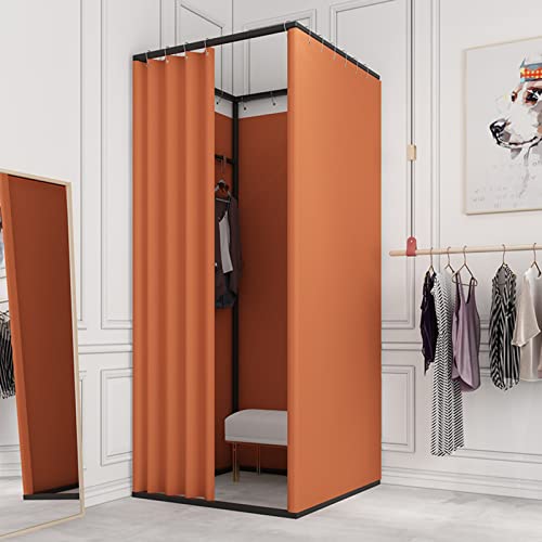 QQXY Clothing Store Fitting Room,Movable Square Changing Room, for Privacy Protection and Room Divider, Include Shading Curtain,Hanging Rod and Hook Up, Easy to Install
