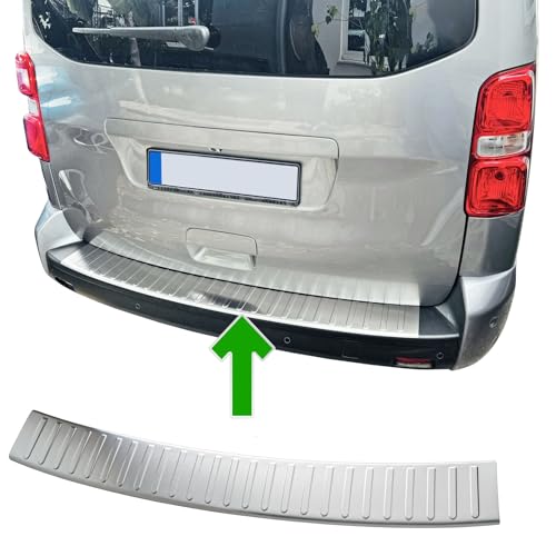 Paraurti Posteriore per Peugeot Traveller | Dal 2016+ Acciaio Inox Opaco Protezione per Bordo Bagagliaio Carico
