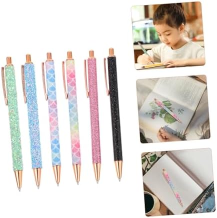 NUOBESTY 6 adet metal tükenmez kalem, öğrenciler için, yaratıcı tükenmez kalem, yazı gereçleri, karalama, el işi, boyama kitapları, günlükler için - Görsel 5