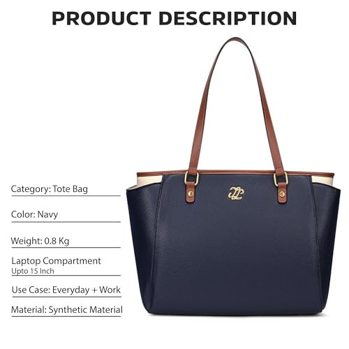 Image of Lavie Signature Women's Lincoln Large Tote Laptop Bag | Tote Laptop Bag for Work | Ladies Purse | Stylish Shoulder Bag | Gift for Women