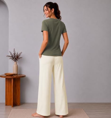 Image of TOPLOT Korean Night Suit for Women| Round Neck Half Sleeve | Full Pyjama Set |Comfortable Nightwear, Loungewear, Sleepwear for Womens (5274)