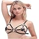 SUPKTHDY Damen Leder Harness Bra,BDSM Fetisch Brustfrei BH Frau Carnival Dance Halloween Kostümzubehör