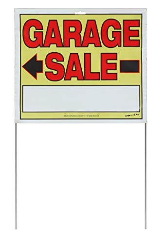 Sunburst Systems 3905 Garage Sale Sign, Assembled With Metal U-Stake, Double Sided, 14" X 22" (Including Stakes), 10 Pack #TOP2