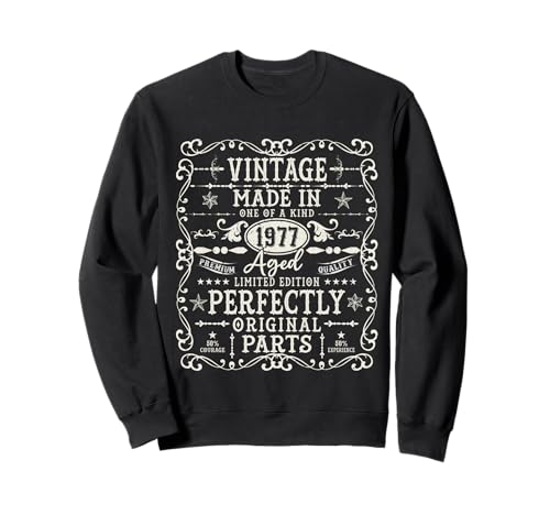 48 Years Old Gifts Vintage Made In 1977 Retro 48th Birthday Sweatshirt