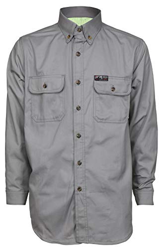 Image of MCR Safety Summit Breeze Flame Resistant FR Long Sleeve Shirt, 7-Ounce Cotton, Vents, Men's Work Shirt, Gray, X-Large