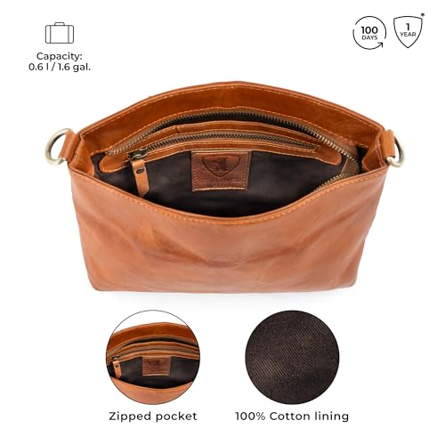BERLINER BAGS Vintage Genuine Leather Shoulder Bag Marbella M, Crossbody Purse for Women, Satchel Bag4
