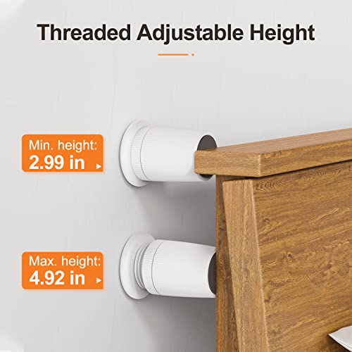 Xuenair Headboard Stopper,2 Pcs White Adjustable Bed Frame Anti-Shake Tool,2.9-4.9In Headboard Stoppers For Wall,Bed,Bedside,Table(White 2 Pcs) #TOP2