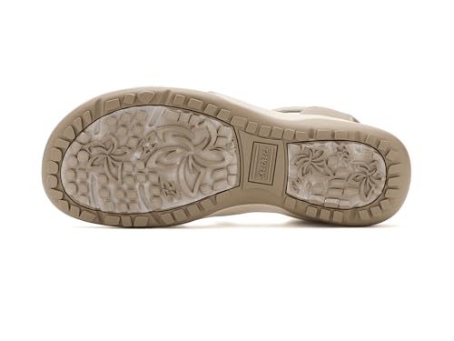 Skechers Skechers Women's REGGAE SLIM - DAILY VIBE Hands Free Slip-Ins, Knit crossover strappy sandal, Taupe, 7.5M