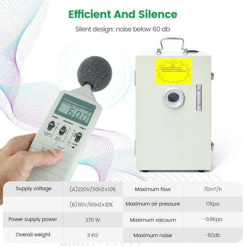 Silent Dental Lab Vacuum Cleaner Efficient Dust Collector & Digital Extractor for Laboratories, Single-Row Design for Optimal Performance