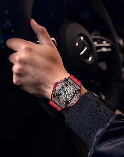 OLEVS Men Automatic Sports Watch Original Skeleton Mechanical Self Winding Luxury Dress Sapphire Crystal Waterproof Wrist Watch for Men — view 2