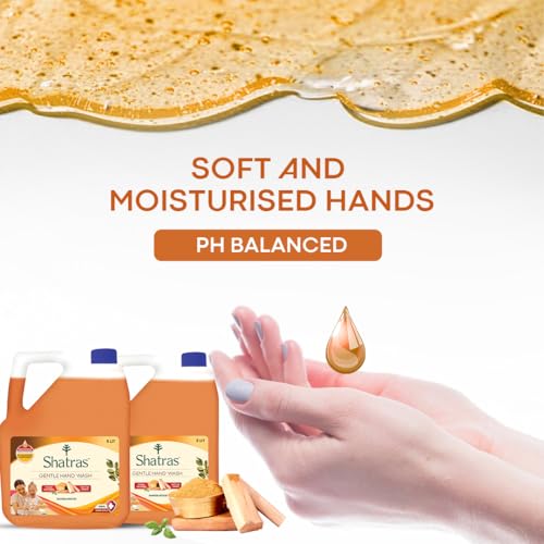 Image of Shatras Natural Goodness Of Sandalwood Hand Wash | 99.9% Germ Protection | Rich Lathering Formula With Anti-Bacterial Properties| Soft 0n Hands| Soothes & Hydrates Skin (Pack Of - 2, 5L each)