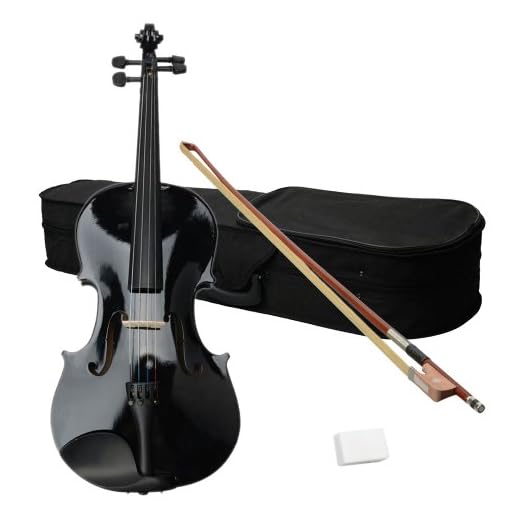Acoustic Viola with Case, Bow, Rosin for Beginners Student, Acoustic Violin Starter Kit (16 Inch, Black)