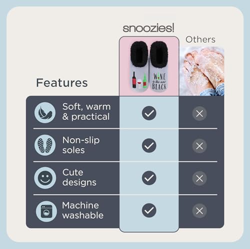 Image of Snoozies Slipper Socks -Funny Quote House Slippers for Women, Non-Slip Fuzzy