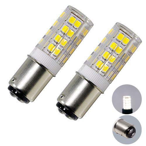 BA15D LED Double Contact Bayonet Base Sewing Machine Bulb 120 Volts,T3/T4/C7/S6,5W Daylight 6000K,LED 40W Halogen Replacement Bulb,Dimmable (2-Pack)