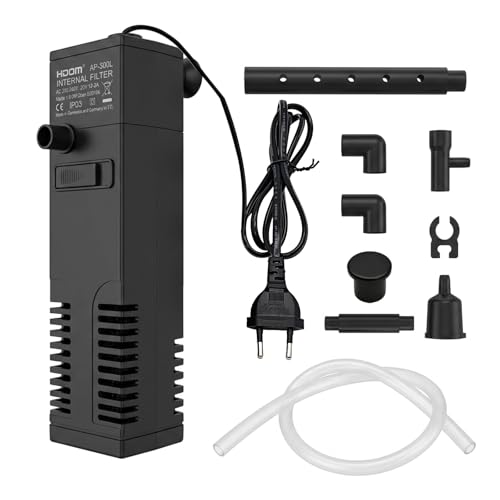 Lethra Aquarium Filter, Débit 200 L/H 3W avec Filtration et Oxygénation Silencieuses, Filtre pour Aquarium jusqu'à 40 L pour Poissons Tropicaux Small...