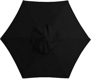 Parasol Umbrella Replacement Canopy, 3m/8 Arms Garden Parasol Covers Patio Umbrella Sun Shade Cover Anti-ultraviolet, Waterproof, Breathable for Garden, Patio, Backyard, Pool-Black||3m/8 Arms