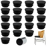 Hugwish 20 pcs Bouchons à lamelles Ronds 16/22/25/30/40/50/60/80/90/100 mm pour Tubes d'un diamètre extérieur de Ø 25 mm, Bouchons en Plastique Noir 25mm, Bouchon Rond (25mm 20pcs)