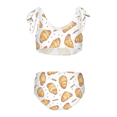 Wusikd Sausage Rolls Girls Swimsuits Two Piece White Swimwear Bikini Set for for Girls Size 3T2