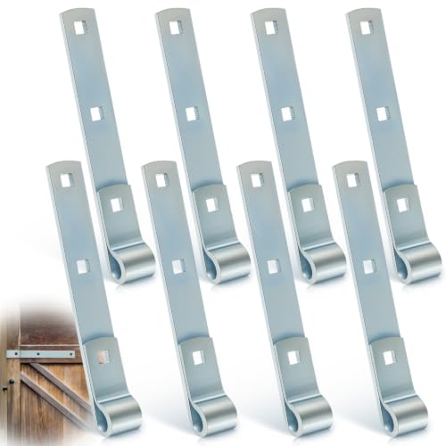 Yaocom 8 Pack 8" Zinc Strap Hinge Heavy Duty for Gate, Barn,Shed, Silver