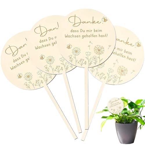 Holzstecker Blumentopf Holzschild Holzblumenstecker &bdquo;Danke, dass du mir beim Wachsen geholfen hast&ldquo; f&uuml;r Kindergarten Kindergarten Abschiedsgeschenk Lehrer Dankesch&ouml;n Geschenk