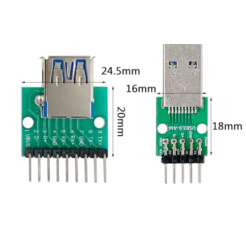 Adaptador USB 3.0 macho y hembra a DIP 9 pines, pack x4 miniatura 2