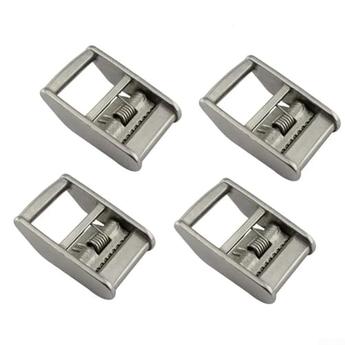 Duty 500kg Buckle Ratchet Load for 304 Boat Roof Rack Cargo Securing Pair Pack (4PC) Marine Grade Canoe Stainless Steel down Buckle Tie Cam Meant for 25mm Webbing Heavy