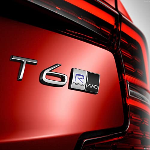 Tailgate Personalized Stickers Compatible With Volvo And Polestar,Rd Awb Rear Trunk Emblem Badge Chrome Decalstickers Xc90 Xc60 S90 S60 V90 V60 Xc40 T5 T6 B5 B6 T8 Accessories (Awd-Black) #TOP10