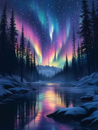 Diamond Painting Aurore géant 100x135cm : kit de broderie diamant grand format