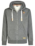 riverso Bluza męska z kapturem, zamek błyskawiczny, Regular Fit, RIVNoah, bluza z kapturem, brązowa, czerwona, niebieska, czarna, zielona, szara, beżowa, S/ M/ L/ XL/ XXL/ 3XL/ 4XL/ 5XL, Szary Melan