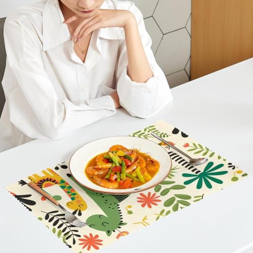 Sets de table antidérapants lot de 6 protège table résistant chaleur zèbre