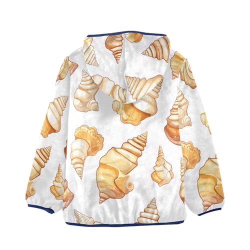 Cartoon Sea Shell Girls Fleece Jacket Girls Fall Jacket Girls Zip Up Hoodie Girls Sherpa Jacket 2-10T2