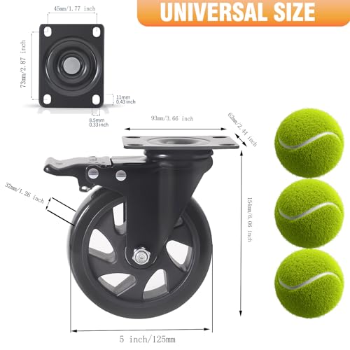 Yaemiky YEMI-5B 5 Inch Caster Wheels, Casters Set Of 4, Heavy Duty Casters thumb #1